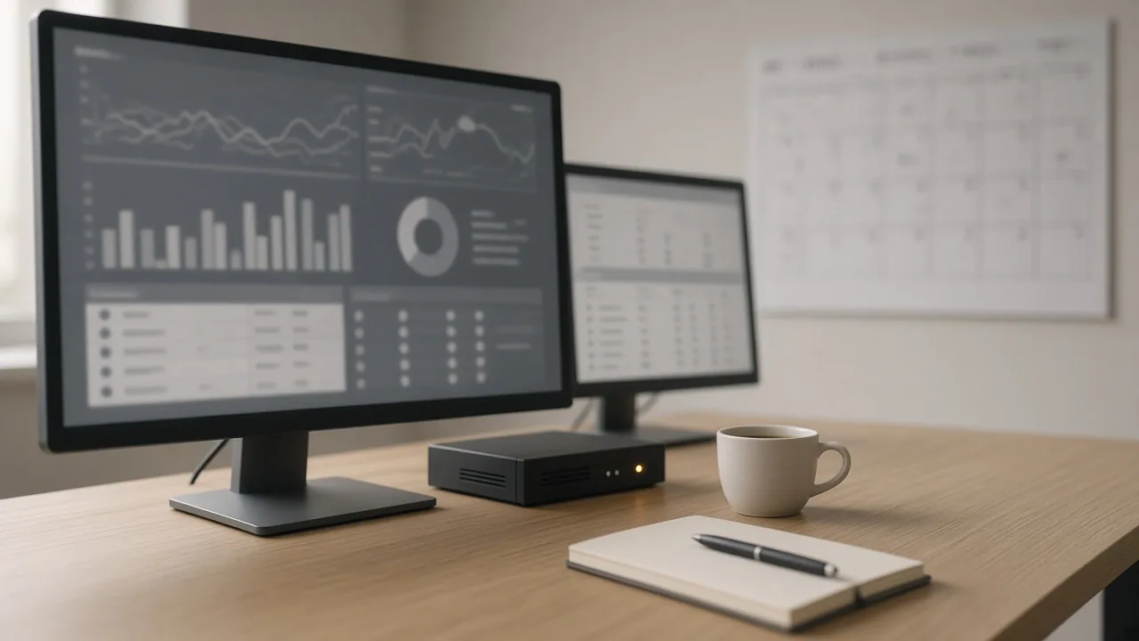 Monitoring dashboards on a quiet operations desk