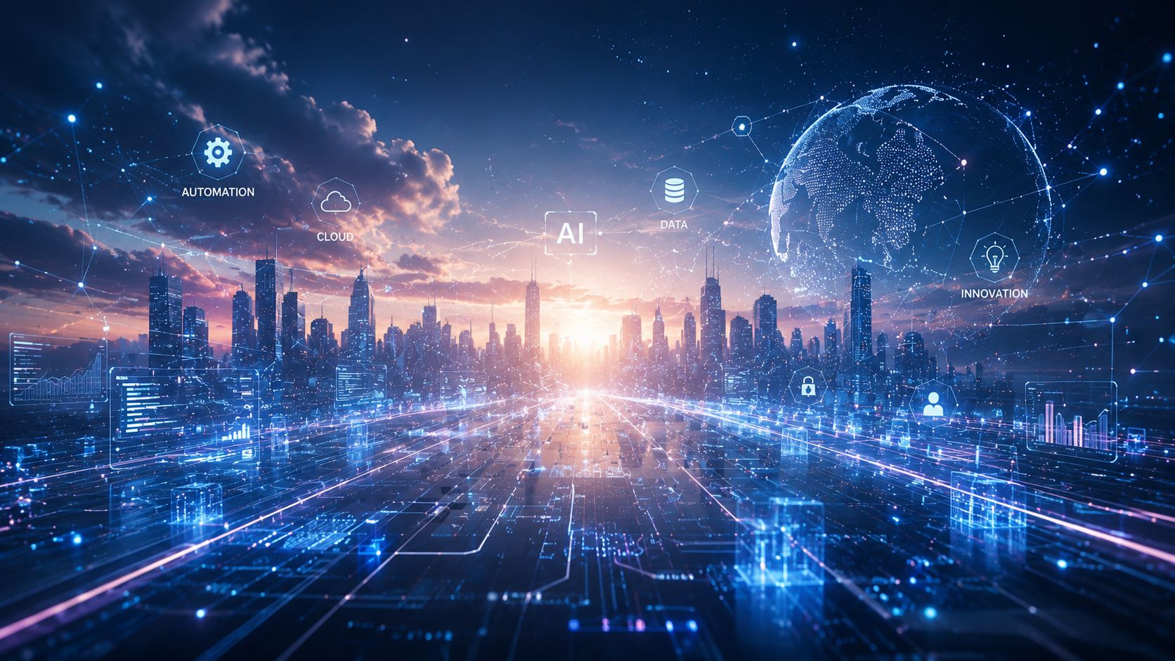 Connected city with automation, cloud, and data infrastructure