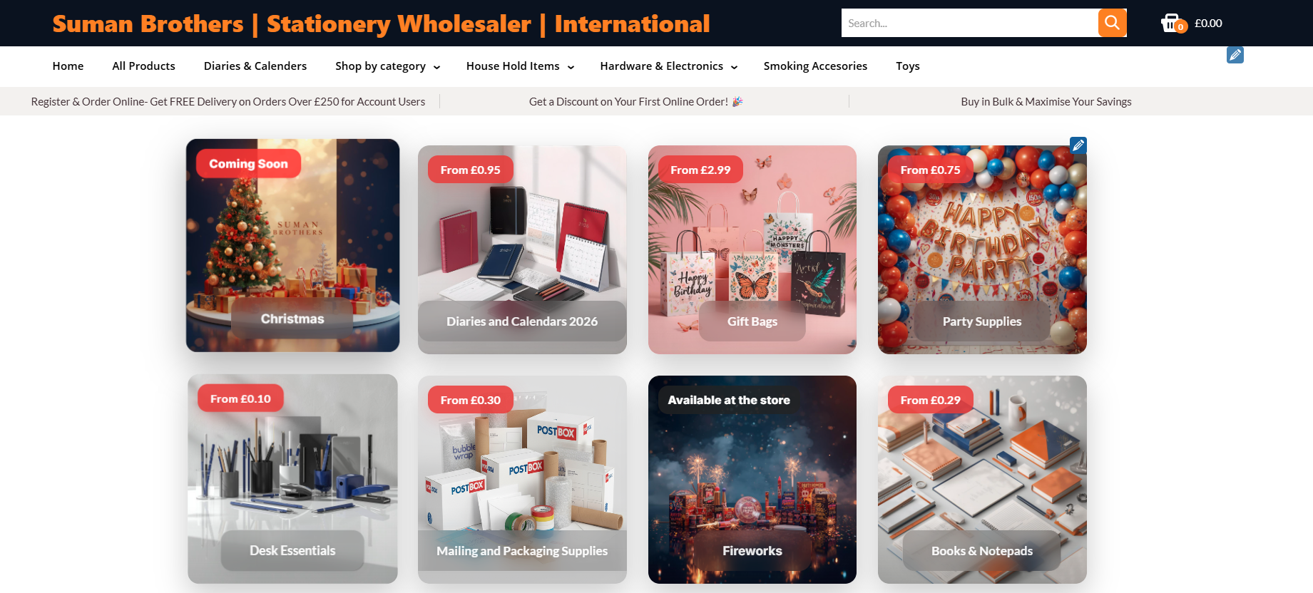 Suman Brothers Wholesale platform interface